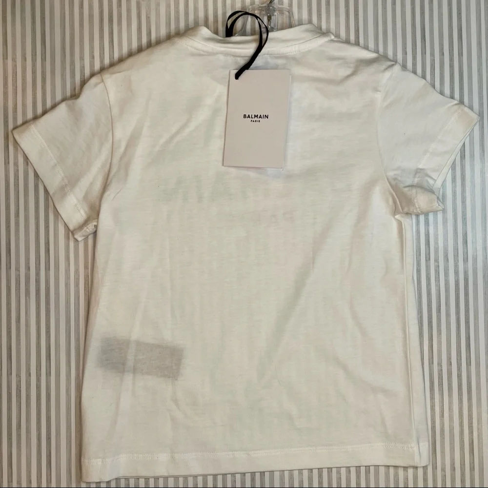 NWT! BALMAIN Girls White T-Shirt Sz. 4Y - Picture 6 of 7